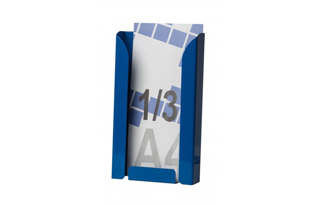 Expositor portafolletos metálico 1/3 A4V Azul