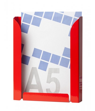 Expositor portafolletos metálico A5V color Rojo
