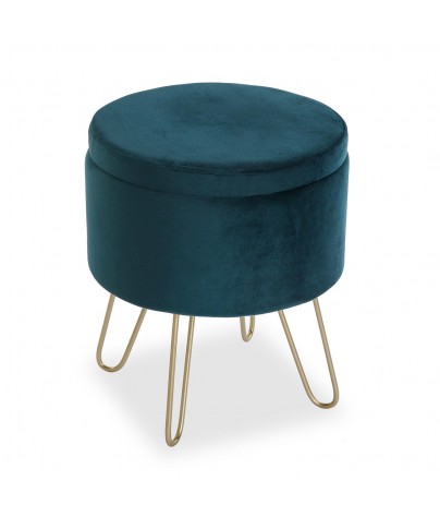 Bedside foot stool with container, Turquoise model