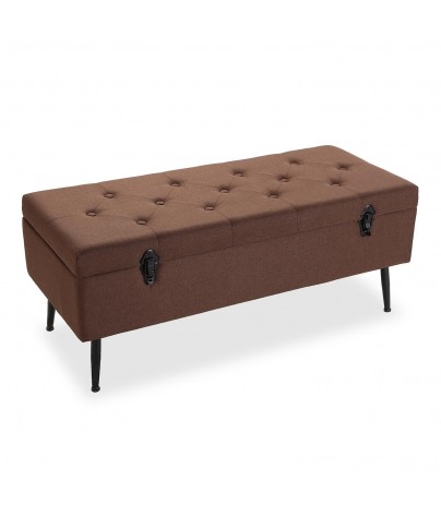 Taburete para pie de cama con almacenaje, modelo marrón