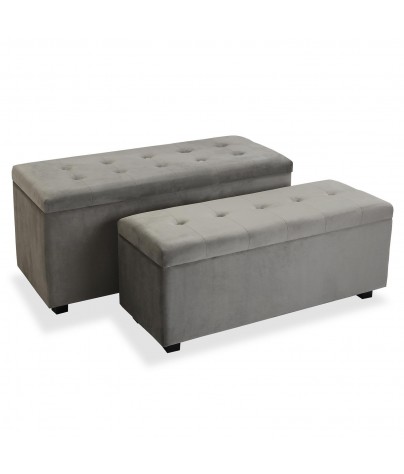 copy of Set of 2 stools for the bedside with storage, Gray model