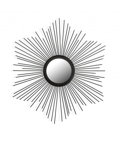 Espejo de pared metálico. Modelo Soleil (negro)