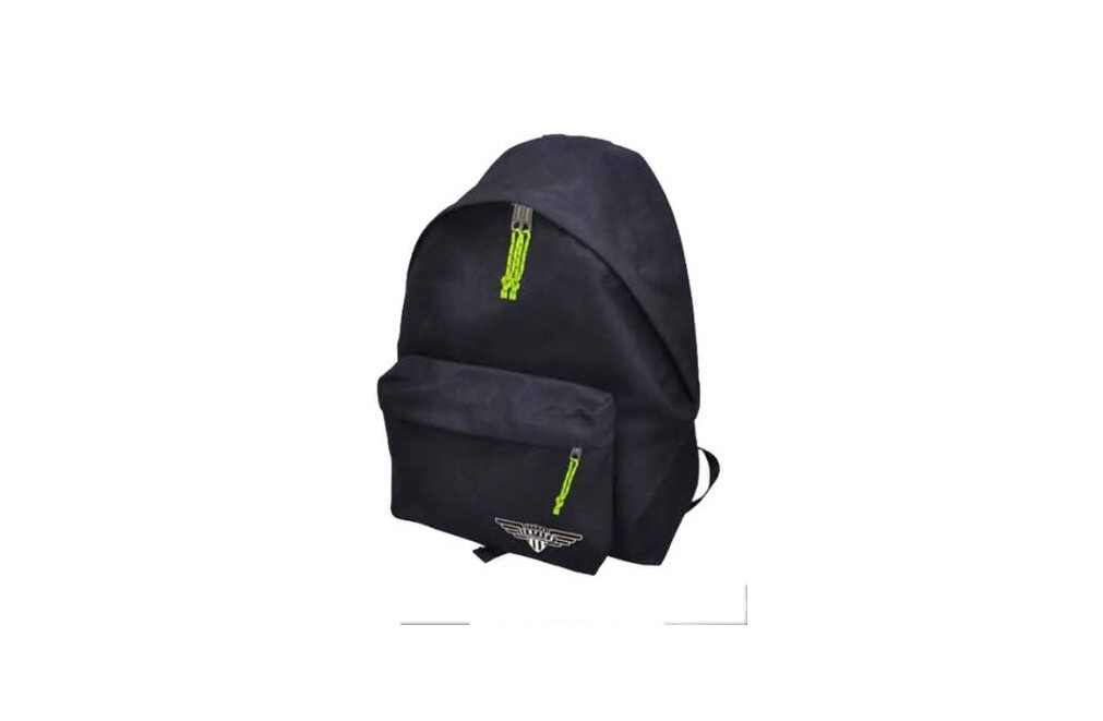 Black backpack with yellow zipper. SD model