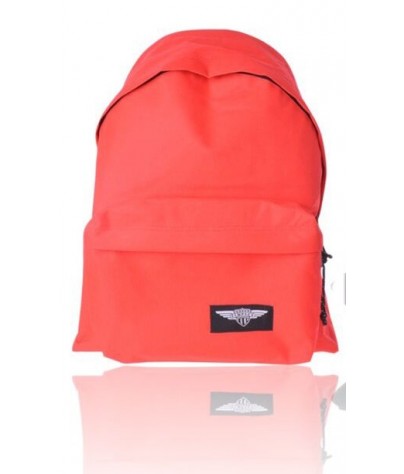 Red backpack with black zipper. SD model