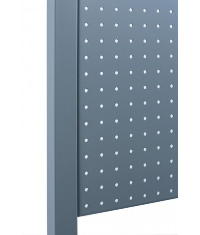 Showcase with perforated panel for hooks