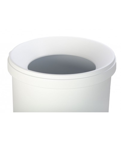 Wastepaper basket with protective ring on base. 25 Liters - White