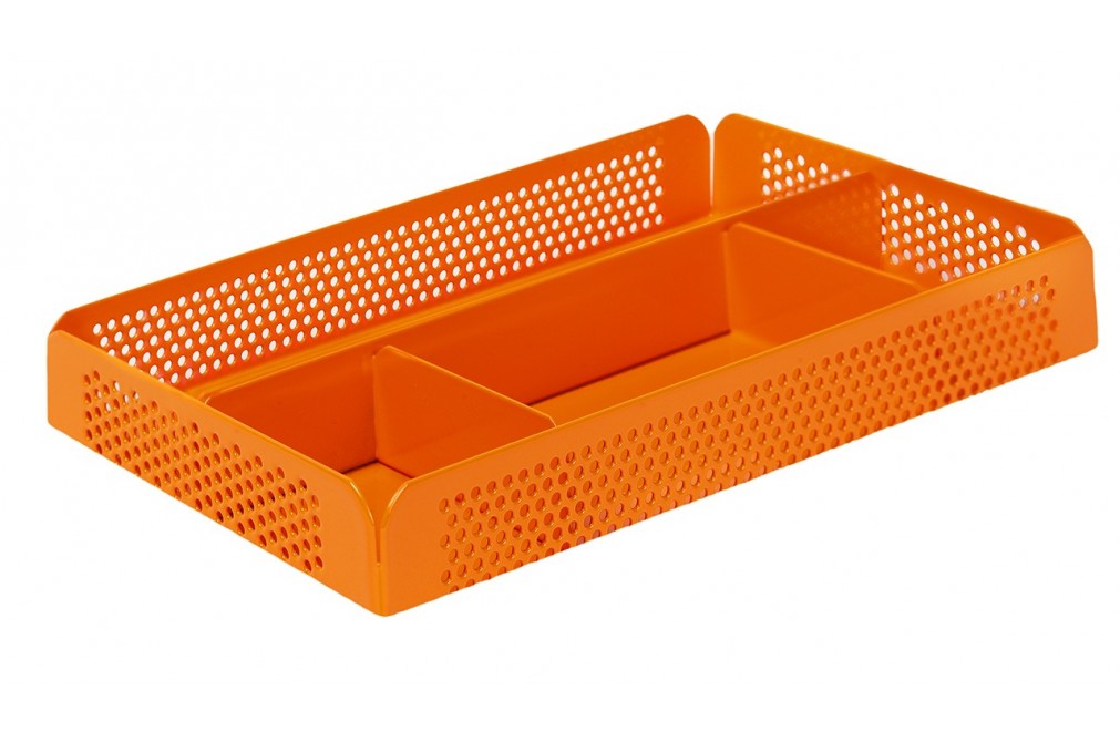 Compartmented tray / Case. Orange color