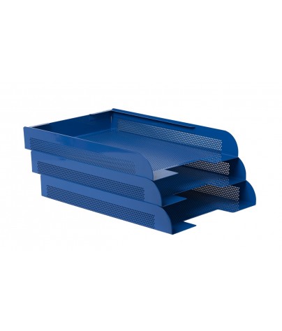Stackable document tray. Color blue (3 units)