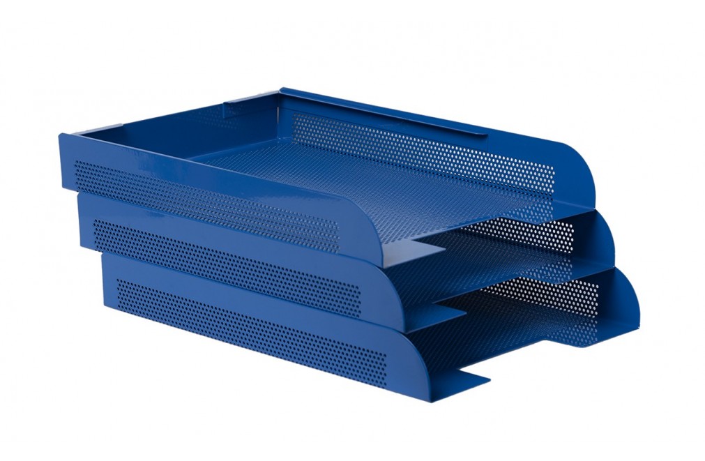 Stackable document tray. Color blue (3 units)