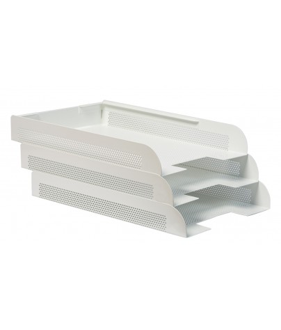 Stackable document tray. White color (3 units)
