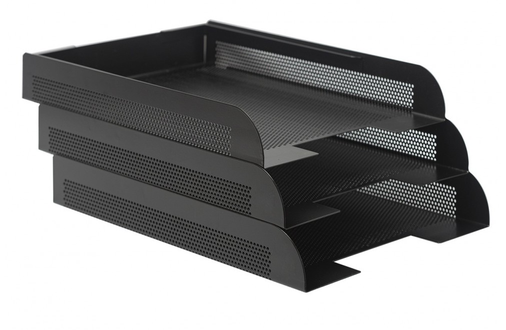 Stackable document tray. Color Black (3 units)