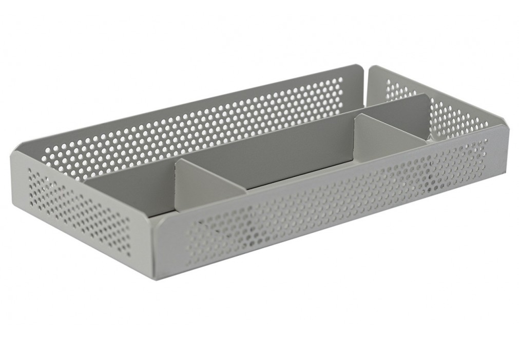 Compartmented tray / Case. Silver color