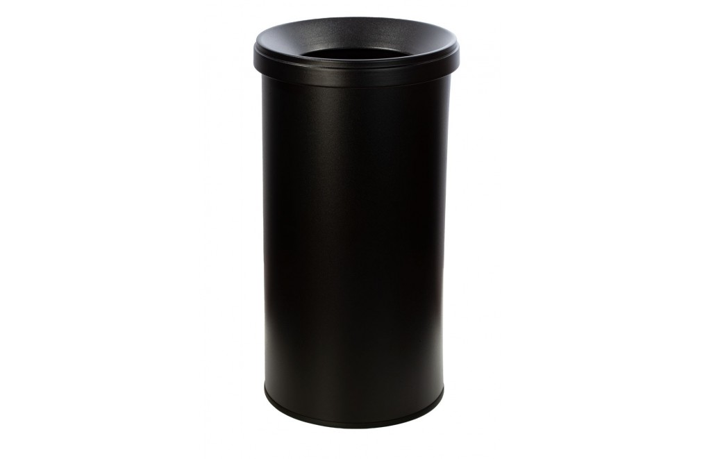 Wastepaper basket with protective ring on base. 25 Liters (Black)