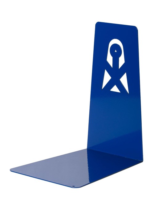 Sujeta libros metálico estampado 22x14,5x18 cm (azul)