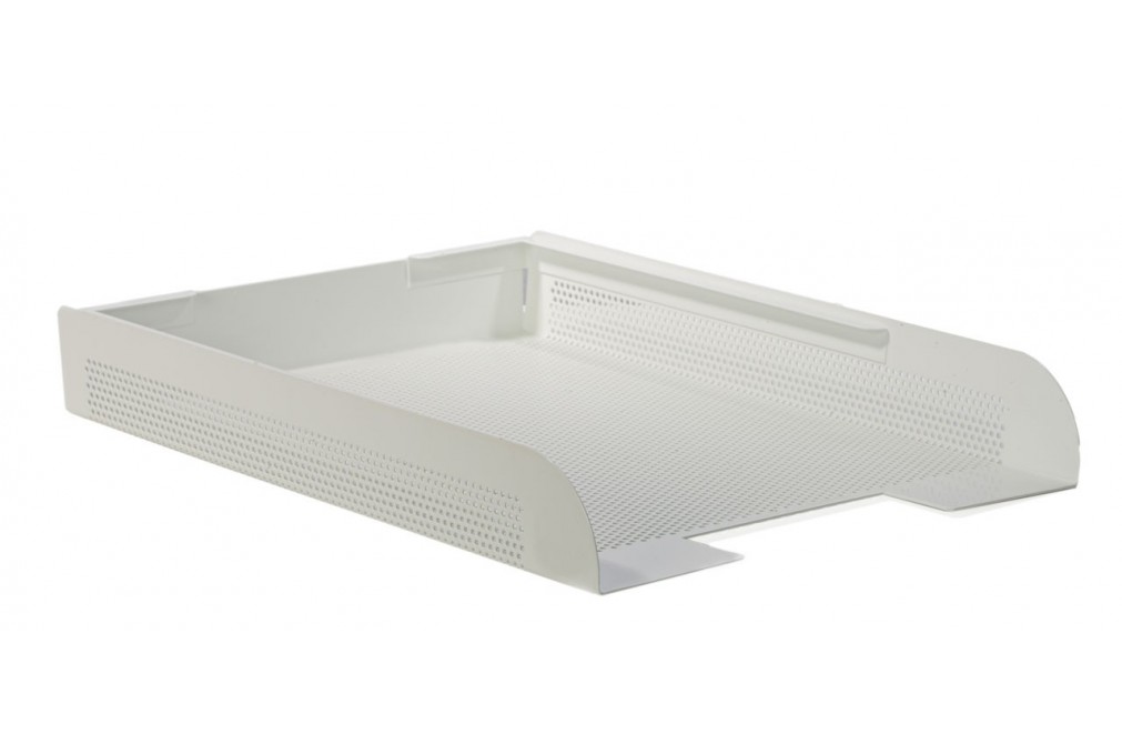 Stackable document tray. White color (one unit)