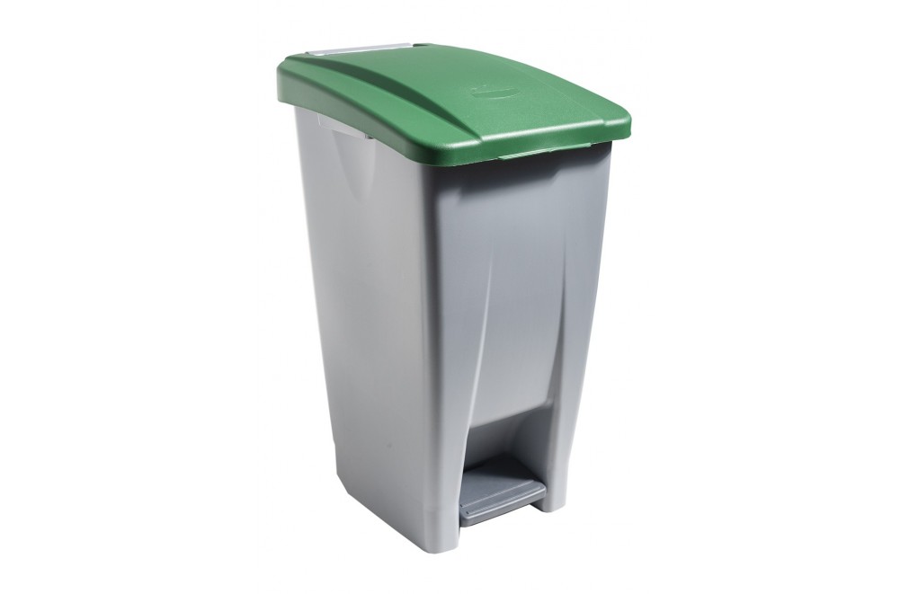 Container with pedal (60 Liters). Lid in green