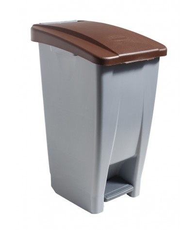 Container with pedal (60 Liters). Lid in brown