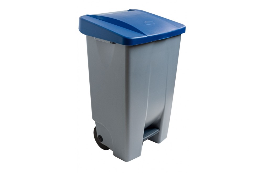 Container with pedal (80 Liters). Lid in blue