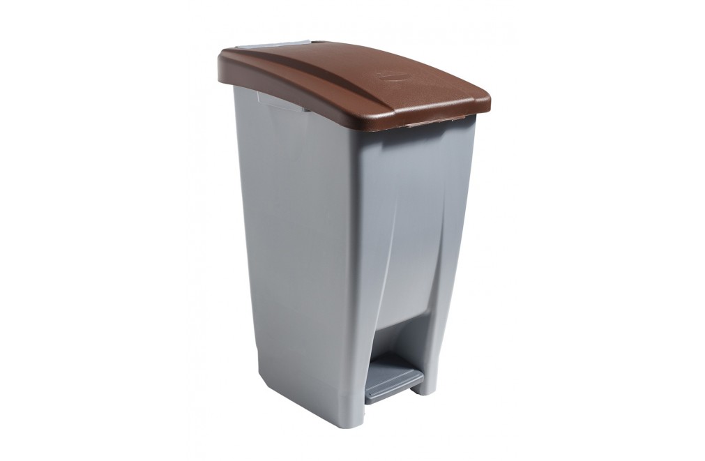 Container with pedal (120 Liters). Lid in brown