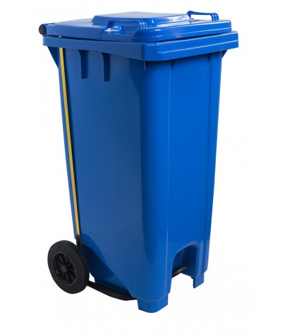 Industrial container with pedal 120 Liters (Blue)