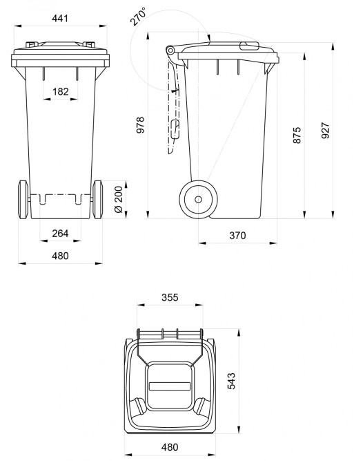 Contenedor industrial 120 Litros (8 modelos)