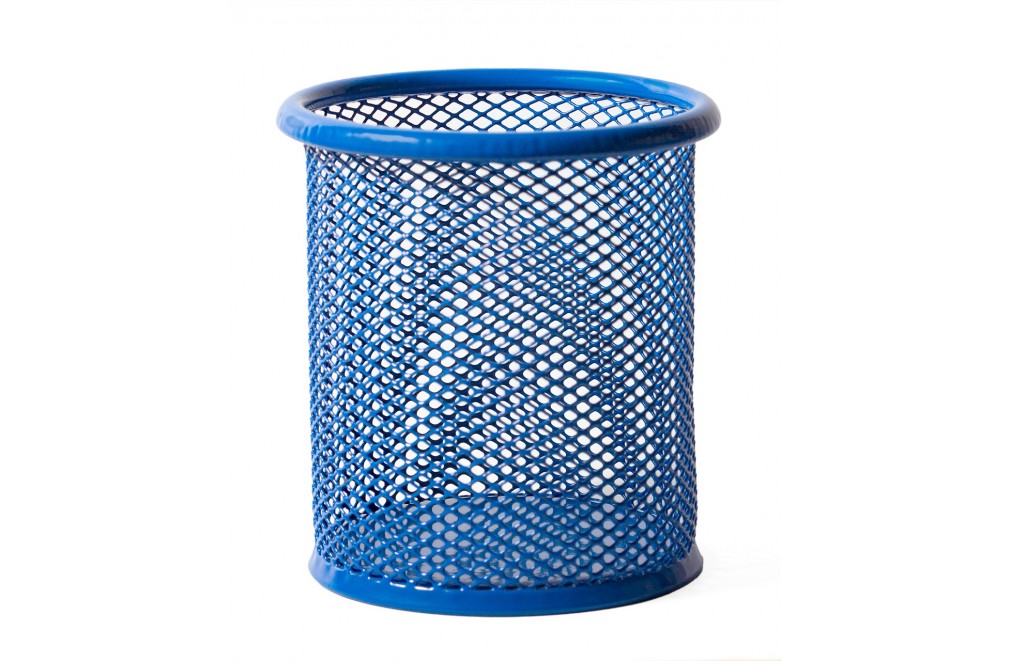 Pencil holder (metal mesh). Color blue