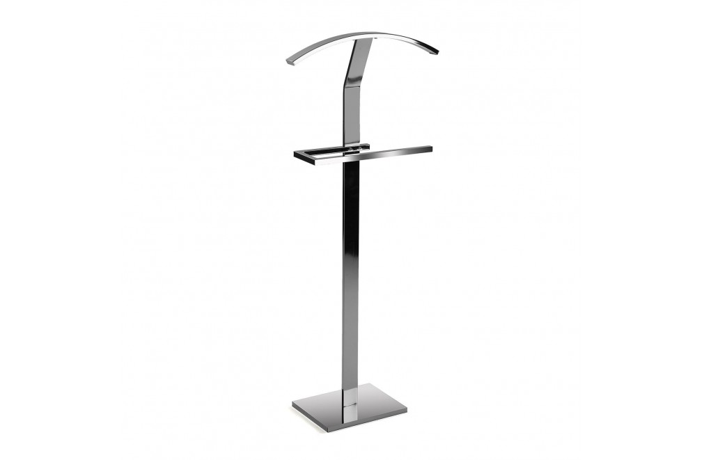 Coat stand or suit valet stand, chrome steel model