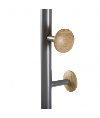 Metal coat rack with 7 hooks. Silver color