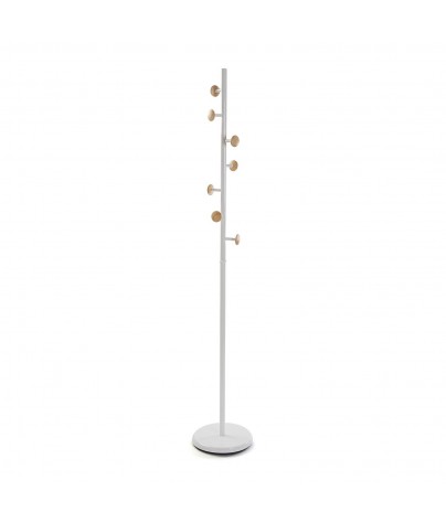 Metal coat rack with 7 hooks. White color
