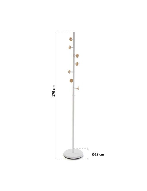 Garderobe aus Metall mit 7 Kleiderbügeln in weißer Farbe Garderobe aus Metall mit 7 Kleiderbügeln in weißer Farbe