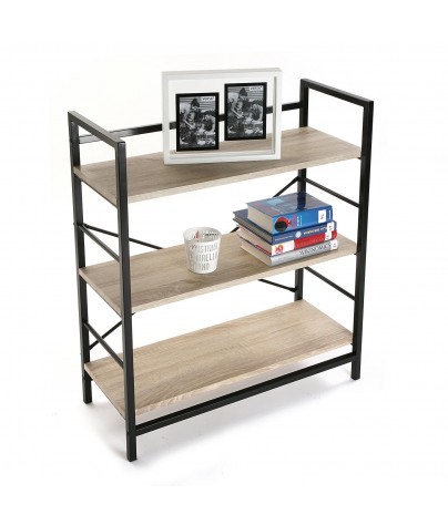 Metal shelf with 3 wooden shelves. Eco model