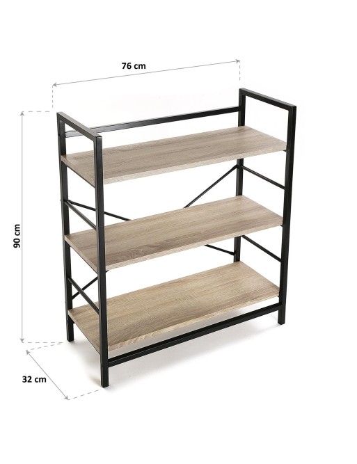 Étagère en métal avec 3 étagères en bois. Modèle éco Étagère en métal avec 3 étagères en bois. Modèle éco