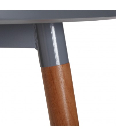 Holztisch in grau, Modell Round (80 cm)