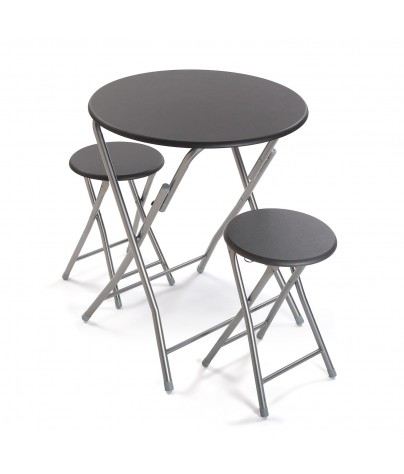 Juego de mesa y 2 sillas, modelo Dublín (gris)
