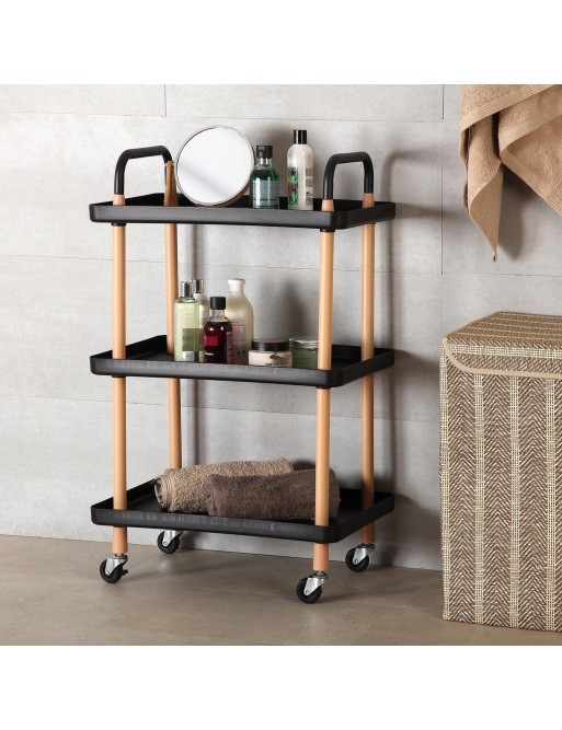 Chariot à roulettes et trois étagères, modèle Praga Chariot à roulettes et trois étagères, modèle Praga