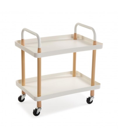 Cart with wheels and 2 shelves, model Praga (white)