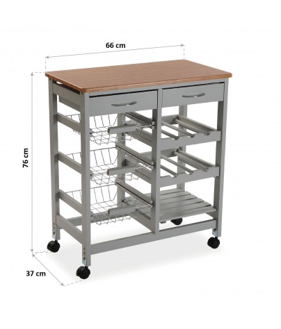 Hilfsmöbelstück für die vielseitige Küche, Modell Kitchen (grau)