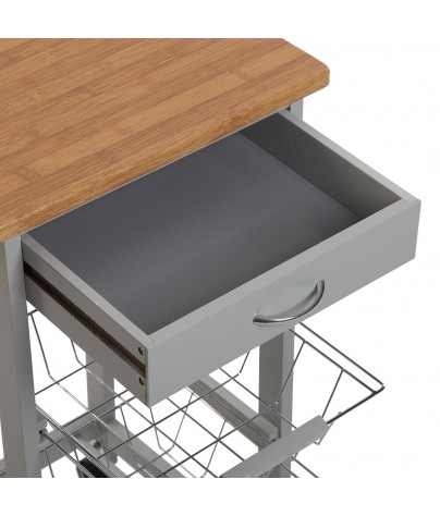Mueble de cocina con 1 cajón y 2 estantes, modelo Viena (gris)