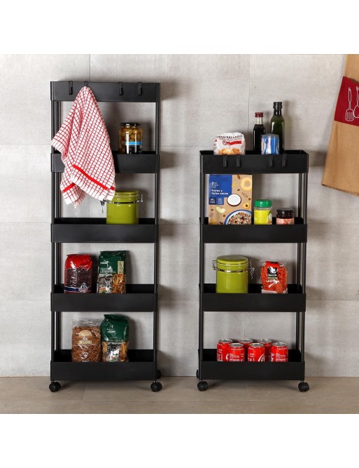 Chariot à roulettes et cinq étagères, modèle ABS