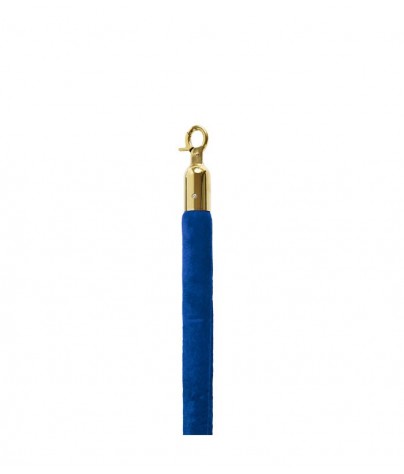Cordón liso de 1,5 metros para poste separador de cordón (Dorado / Azul))