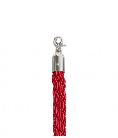 Cordon tressé de 1,5 mètre pour poteau séparateur à cordon (Rouge)