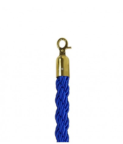 Cordón trenzado de 1,5 metros para poste separador de cordón (Dorado / Azul)