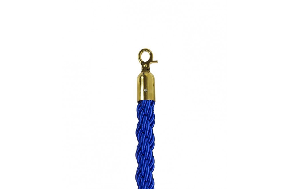 Cordón trenzado de 1,5 metros para poste separador de cordón (Dorado / Azul)
