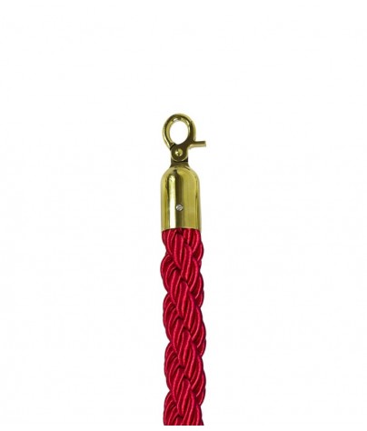 Cordón trenzado de 1,5 metros para poste separador de cordón (Dorado / Rojo)