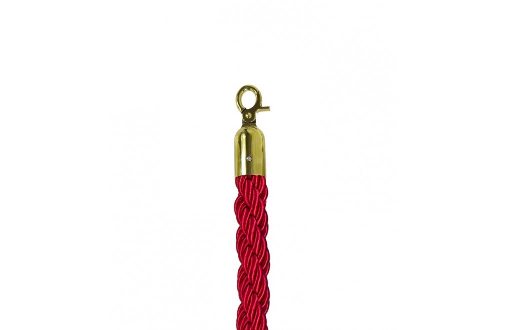 Cordon tressé de 1,5 mètre pour poteau séparateur à cordon (Dorée / Rouge)