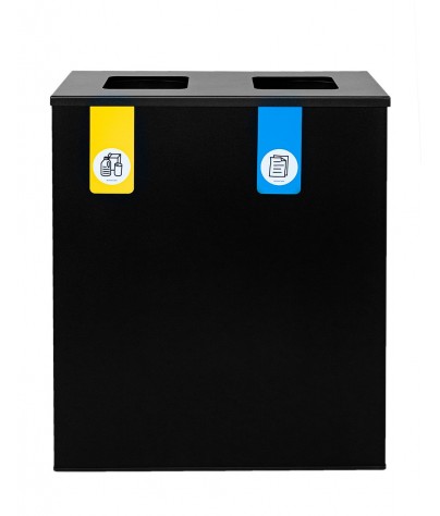 Black wastepaper basket 70 Liters black (Yellow / Blue)