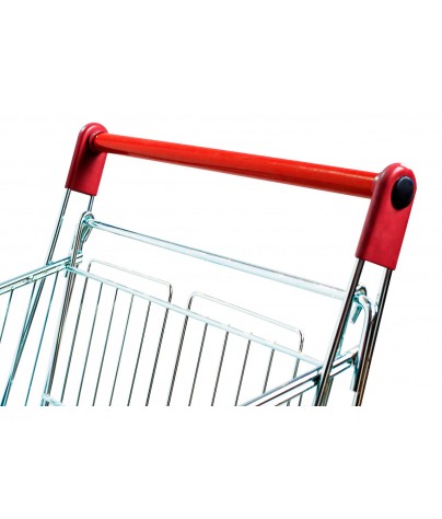 Einkaufswagen mit 75 Liter Kapazität für Supermärkte. Einkaufswagen ohne Babytrage (rot)
