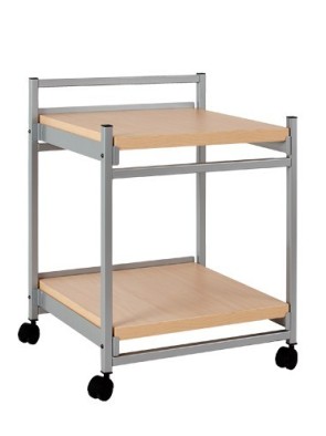 CHARIOT AUXILIAIRE avec revêtement en bois. 2 rangées