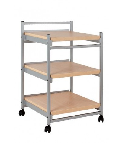 SIDE TROLLEY with wooden top panel. 3 shelves