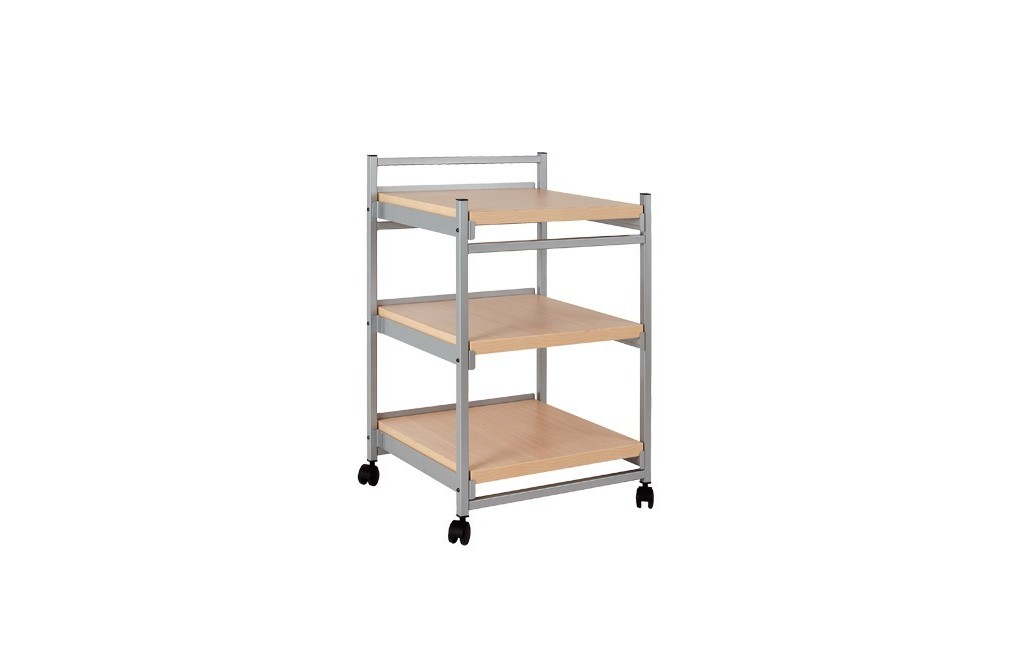 SIDE TROLLEY with wooden top panel. 3 shelves